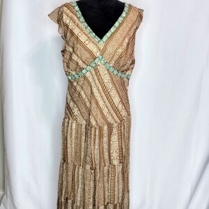 SANGRIA Woman Aztec Print Maxi Dress Size 16W #356